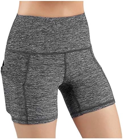 Дебела спандекс фитнес дама јога џеб шорцеви колк што работи под пакети со високи половини, цврсти јога панталони