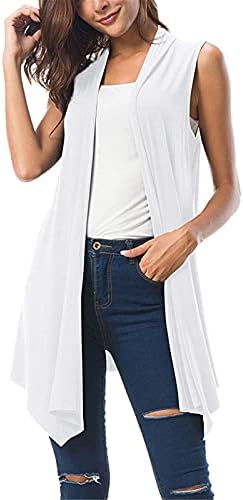 Работни јакни Xiloccer за жени западни јакна дизајнерски палта тен палто без ракави кардиган елек асиметрична блуза