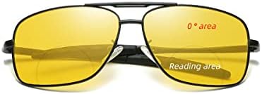 Лорели Машка Ноќна Визија Бифокален Читател Очила За Сонце Жолта Леќа Возење Очила За Читање На Отворено Мажи
