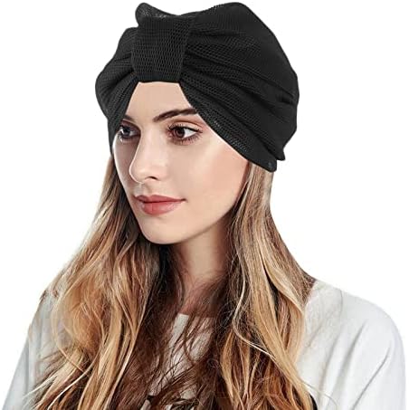 Капа За шапка За шапки За жени, Женски Јазол Мода Плисирана Глава Капа Капа За Глава Муслимански Шапки