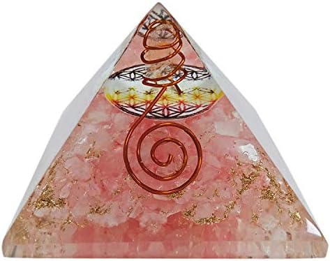 Оргон пирамида голем розов кварц кварц генератор на кристална енергија ЕМФ Заштита за заздравување на