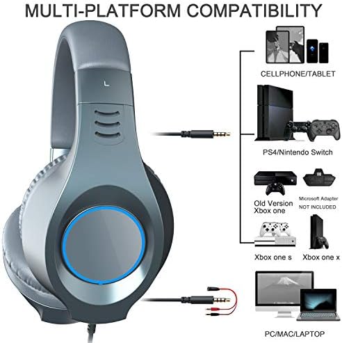 Слушалките за игри на Senicc 3,5 mm 2 пакет за Xbox One, PS4, Nintendo Switch, компјутер, Mac, лаптоп, преку