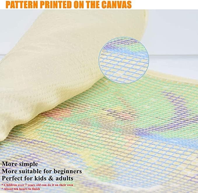 Комплети за килими со кука за заклучување на орел и знаме со печатена шема DIY тепих платно везови со
