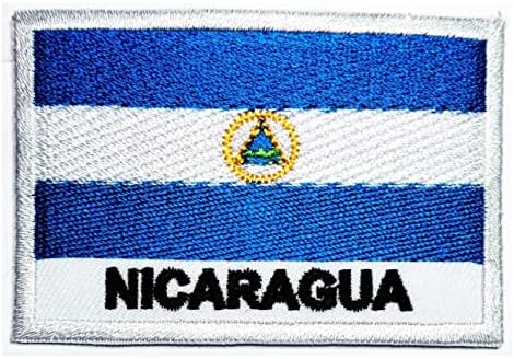Кленплус 1, 7Х2, 6 ИНЧИ. Земја Никарагва Знаме Лепенка Национално Знаме Закрпи ЗА Сам Амблем На Костими
