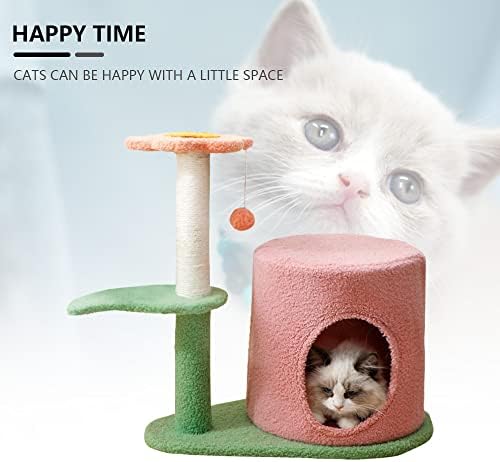 Кула за мачки за мачки за затворени мачки, мулти-ниво на миленичиња игра со кондо мебел, гребење на