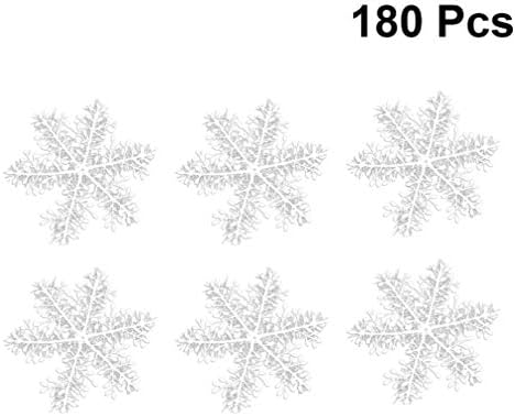 Амосфун 180 парчиња Божиќни Украси За Снегулки Божиќна Елка Висечки Декор Бели Снегулки Украси За Прозорци