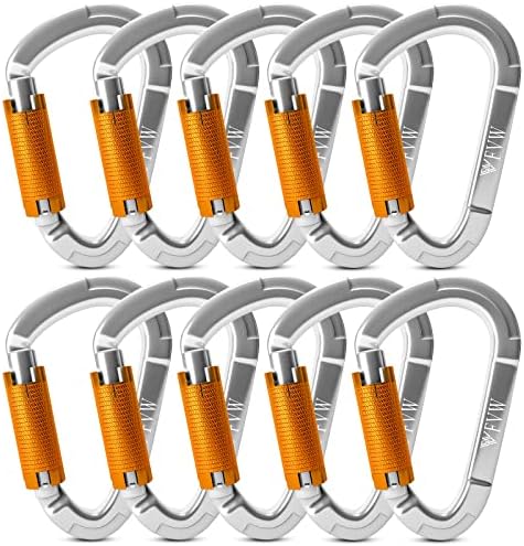FVW Auto Locking Rock Climbing Carabiner Clips, Professional 25ken тешки карибини за Rappelling Swing Rescue