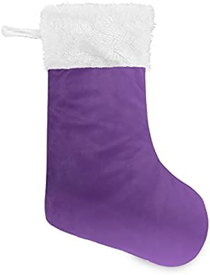 Goodold Божиќно порибување виолетова декорација на Божиќни чорапи за украси за семејни празници Декор камин