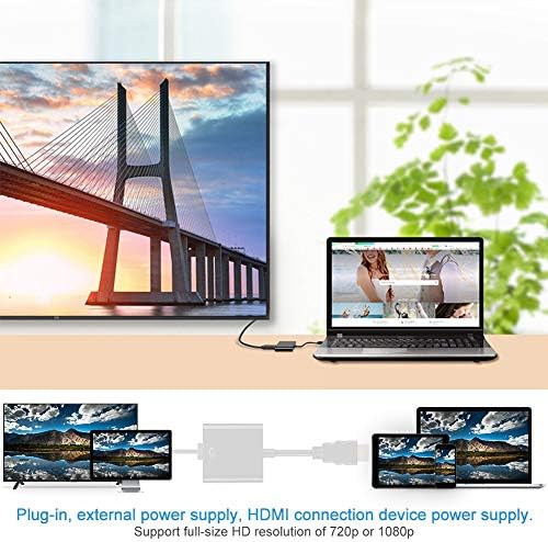 720p/1080p HDMI машки до VGA Femaleенски видео конвертор Адаптер Кабел за компјутерски лаптоп, HD поставени