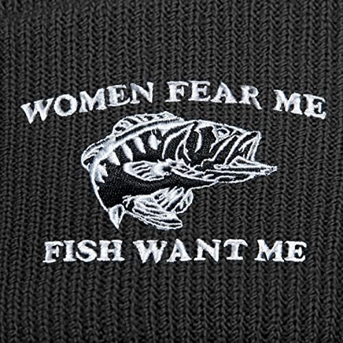 Везените жени сакаат риба да се плашам од мене бејзбол капа/бени капи за мажи жени смешно совршено риболов