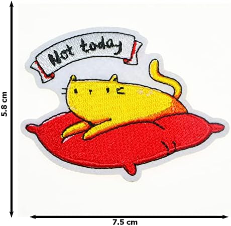 JPT - „Не денес“ мрзлива мачка спиење на перница везена апликација железо/шиење на закрпи, симпатична лого