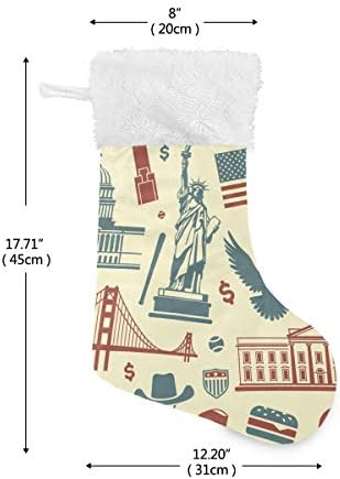 Симболи на Пимилагу на Божиќните чорапи на САД 1 Пакет 17,7 “, виси чорапи за Божиќна декорација