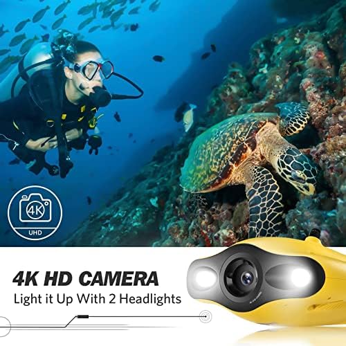 Бркајќи го Gladius mini подводен дрон со 4K HD камера 2 часа работно време Еден клуч за длабочина држете