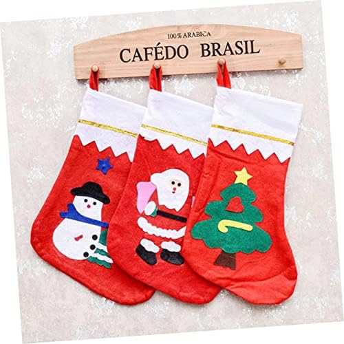 Besportble 4 парчиња Chrismas чорапи Дедо Мраз сегашни вреќа Божиќни дрвја за приврзоци Божиќни третмани