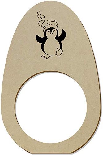 Азиеда 5 x 'Божиќен пингвин' дрвени прстени/држачи за салфета